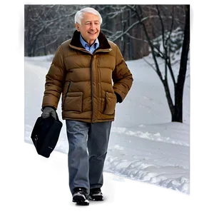 Elderly Couple Winter Walk PNG Ark PNG