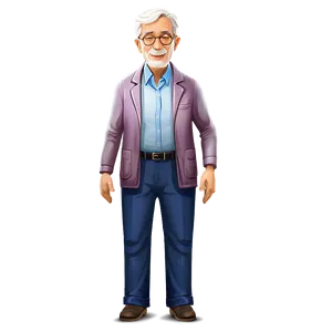 Elderly Doctor Cartoon Character PNG 06212024