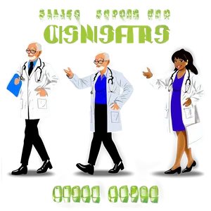 Elderly Doctor Cartoon Character PNG 47