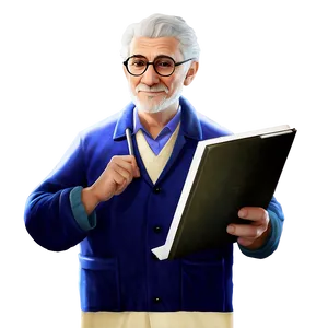 Elderly Doctor Cartoon Character PNG 5