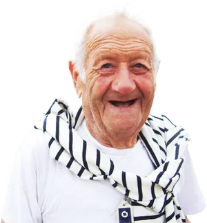 Elderly Man Laughing Candid Moment PNG image