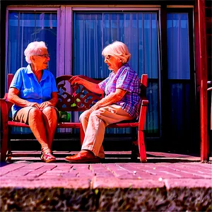 Elderly People Sitting On Porch Png Aaf60 PNG image