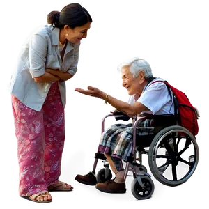 Elderly Person Talking PNG 06132024 PNG