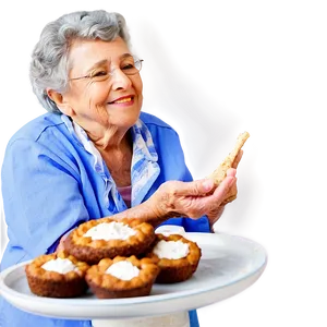 Elderly Woman Baking Png Uod PNG image