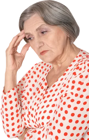 Elderly Woman Experiencing Headache PNG image