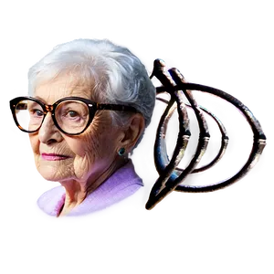 Elderly Woman In Glasses Png 06202024 PNG image