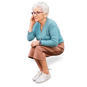 Elderly Woman In Glasses PNG Bke PNG