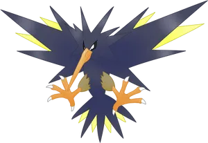 Electric Bird Pokemon Art PNG image