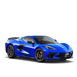 Electric Blue Corvette C8 Png 06252024 PNG image