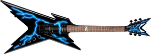 Electric Blue Lightning Guitar PNG image