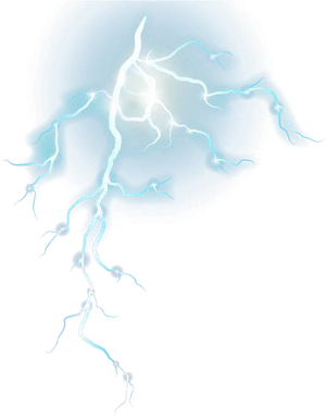 Electric Blue Lightning Strike PNG image