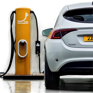 Electric Car At Charging Point PNG 15 PNG