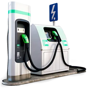 Electric Car At Charging Point Png Ltw58 PNG image