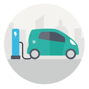 Electric Car Charging Illustration PNG image