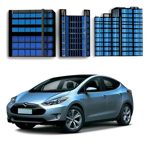 Electric Car In Cityscape Png 30 PNG image