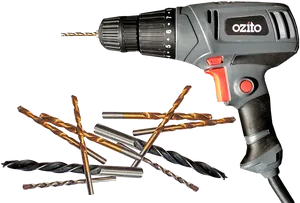 Electric Drilland Drill Bits PNG image
