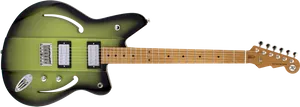 Electric Guitar Green Finish PNG image