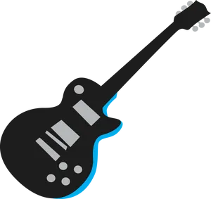 Electric Guitar Icon Blackand Blue PNG image