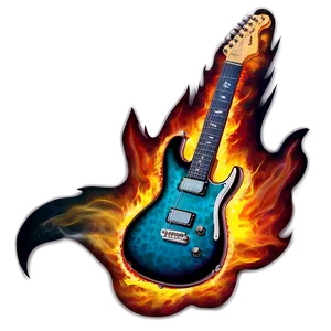 Electric Guitar On Fire Png 05252024 PNG image