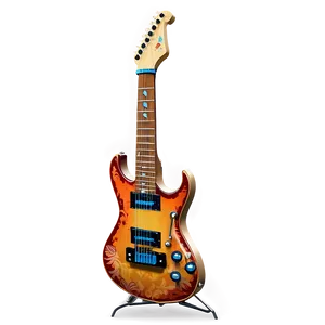 Electric Guitar With Skulls PNG Umd