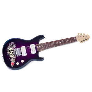 Electric Guitar With Skulls PNG Yjq78 PNG