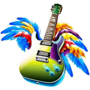 Electric Guitar With Wings PNG 93