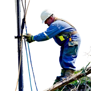 Electric Lineman At Work Png Fqr11 PNG image