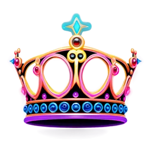 Electric Neon Crown Design Png Rpt53 PNG image