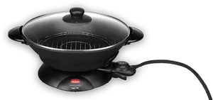 Electric Nonstick Wokwith Lid PNG image