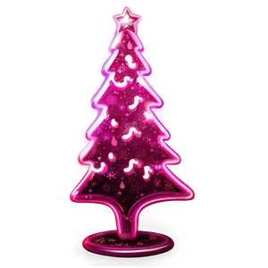 Electric Pink Christmas Tree PNG 06122024
