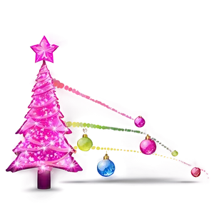 Electric Pink Christmas Tree PNG Drr79 PNG