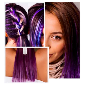 Electric Purple Hair Highlights Png 06272024 PNG image