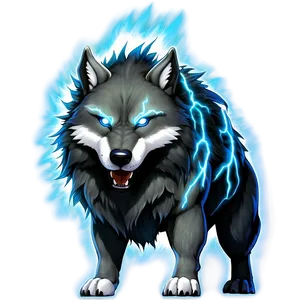 Electric Spark Wolf PNG Exc11 PNG