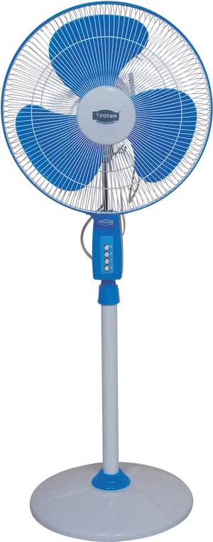 Electric Standing Fan Blue White PNG image