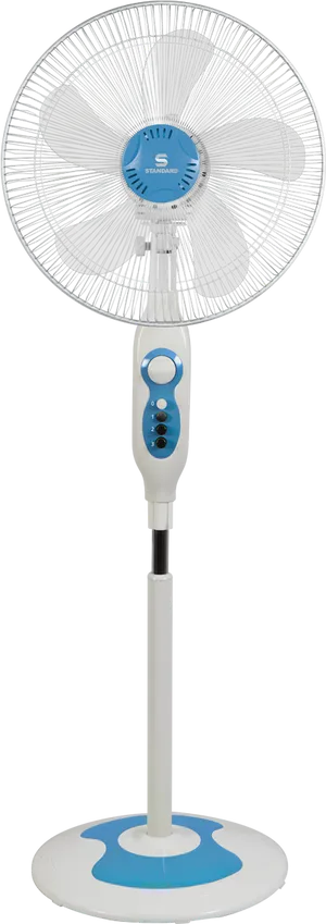 Electric Standing Fan Blue White PNG image