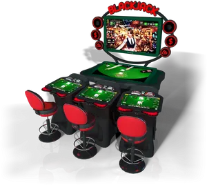 Electronic Blackjack Station Setup PNG image