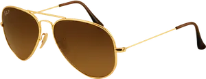 Elegant Aviator Sunglasses Brown Tint PNG image