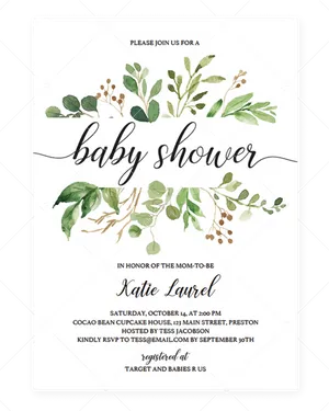 Elegant Baby Shower Invitation PNG image