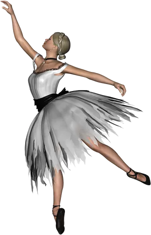 Elegant Ballerina Pose PNG