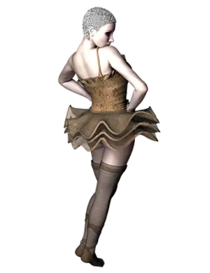Elegant Ballerina3 D Render PNG