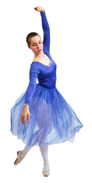 Elegant Ballerinain Blue Dress PNG image