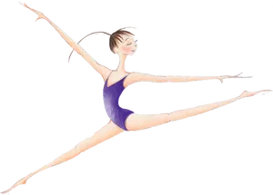 Elegant Ballet Dancer Illustration PNG image