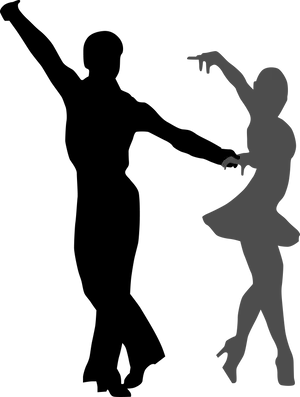 Elegant Ballroom Dancers Silhouette PNG