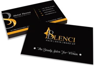 Elegant Beauty Salon Business Card Design PNG image