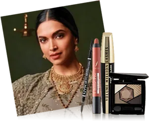 Elegant Beautyand Makeup Products PNG image