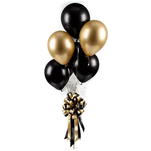 Elegant Black And Gold Balloon Decor PNG Klr35 PNG
