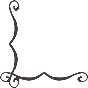 Elegant Black Corner Border Design PNG image