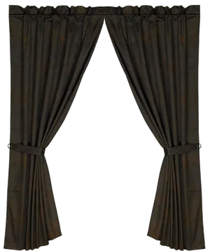 Elegant Black Curtains Open PNG image