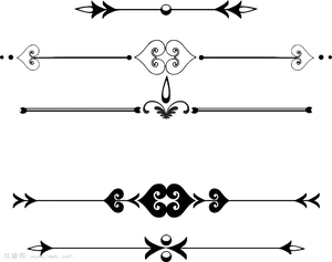 Elegant Black Decorative Dividers PNG image