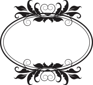 Elegant Black Floral Frame PNG image